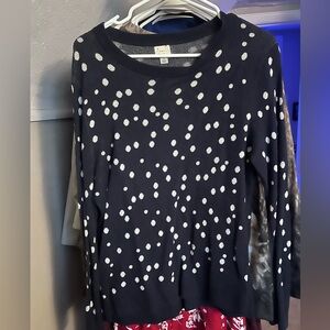 a new day Navy and White Polka Dot Sweatshirt